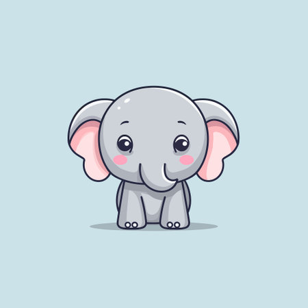 Cute elephant chibi mascot vector cartoon styleのイラスト素材