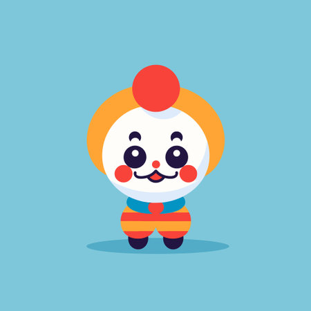 Cute clown chibi mascot vector cartoon styleのイラスト素材