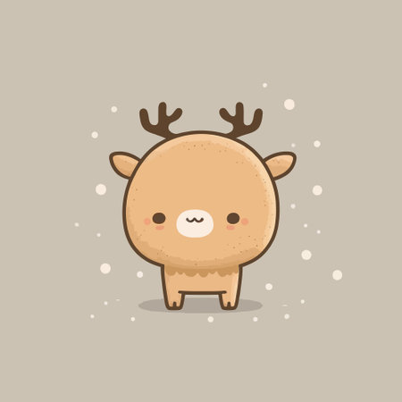 Cute kawaii reindeer chibi mascot vector cartoon styleのイラスト素材