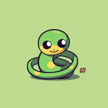 Cute snake chibi mascot vector cartoon styleのイラスト素材