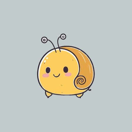 Cute kawaii snail chibi mascot vector cartoon styleのイラスト素材