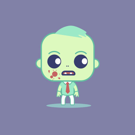 Cute zombie chibi mascot vector cartoon styleのイラスト素材