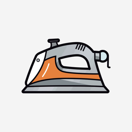 Modern minimalistic iron vector isolated on background. Simple iron icon. Smoothing-iron vector. Housework equipment for clothes. Electronic home appliance vector illustrationのイラスト素材