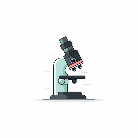 Simple microscope vector illustration in flat styleのイラスト素材