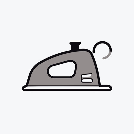 Modern minimalistic iron vector isolated on background. Simple iron icon. Smoothing-iron vector. Housework equipment for clothes. Electronic home appliance vector illustrationのイラスト素材