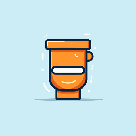 Toilet icon. Flat illustration of toilet icon for webのイラスト素材