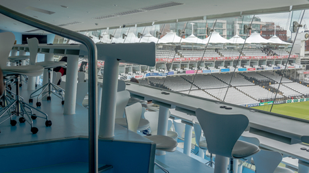 London, United Kingdom - June 26, 2016: View from JP Morgan Media Center at the Lords Cricket Ground which is also referred as the home of cricket in London, England.のeditorial素材