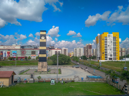 New Town, Kolkata, West Bengal, India - November 2, 2018 : A view of the clock tower set up at New...