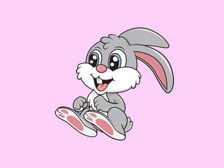 Rabbit illustration character cute designのイラスト素材