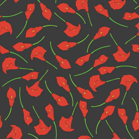 Seamless pattern with handdrawn callasのイラスト素材