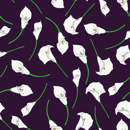 Seamless pattern with handdrawn callasのイラスト素材