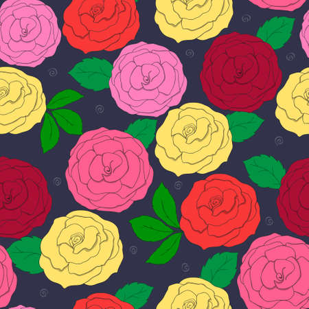 Seamless pattern with roses.のイラスト素材