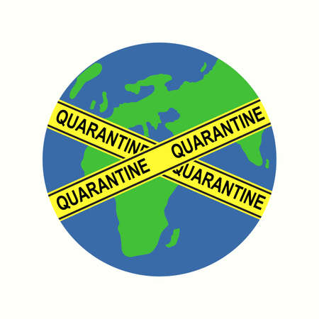 Our planet is quarantined. Earth under Quarantine. "Stay home" concept.のイラスト素材