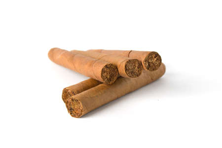 Cuban cigars isolated on white backgroundの写真素材