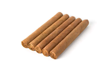 Cuban cigars isolated on white backgroundの写真素材