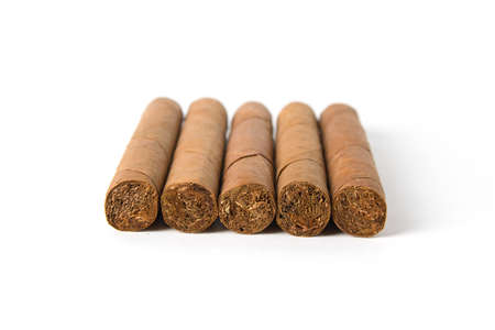 Cuban cigars isolated on white background