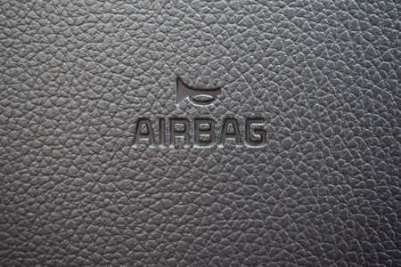 Airbag sign closeupの写真素材