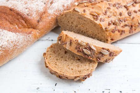 Set of bread with different seedsの写真素材