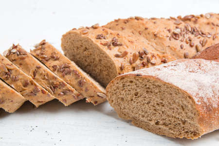 Set of bread with different seedsの写真素材