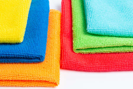 colored microfiber cloths close up