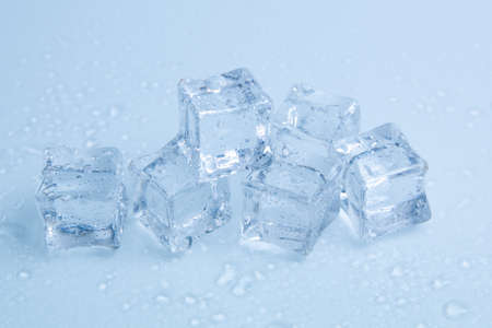 ice cubes and water drops close upの写真素材