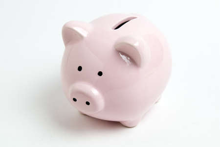 piggy bank on white backgroundの写真素材