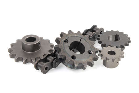 drive sprockets and industrial drive roller chainsの写真素材