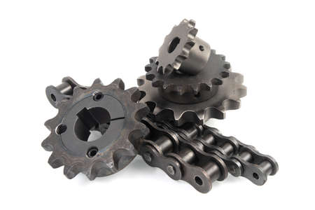drive sprockets and industrial drive roller chainsの写真素材