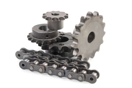 drive sprockets and industrial drive roller chainsの写真素材
