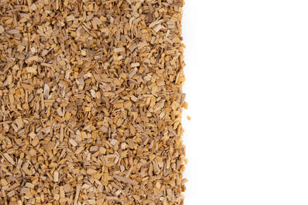 wood chips for smoking with white copy spaceの写真素材