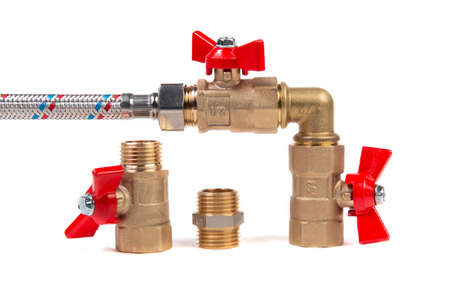 Plumbing gate ball vales and fittingsの写真素材