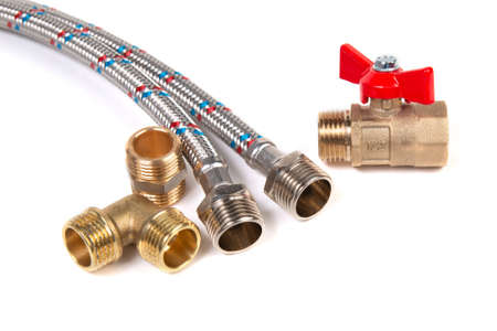 Plumbing gate ball vales and fittingsの写真素材