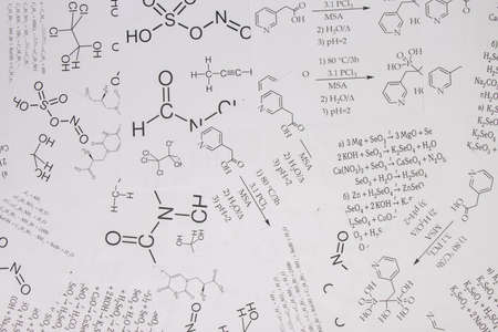 paper drawings of chemical formulas of elements