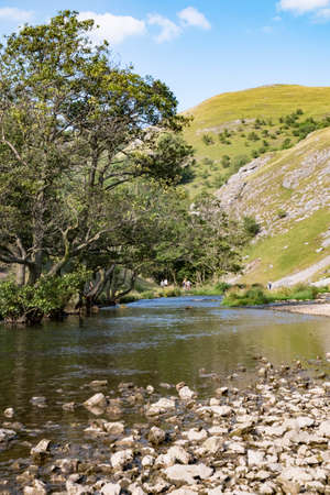 Limestone landscape in Dovedale, Peak Districtの写真素材