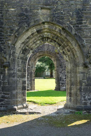 Ancient arch doorways at Whalley Abbeyの写真素材