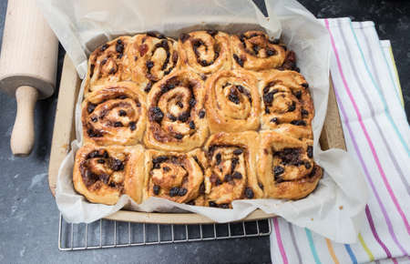 Fresh home-made chelsea buns