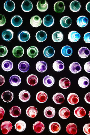 Lightning equipment made of different color glasses vertical