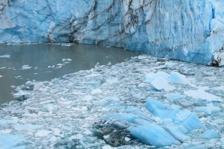 Glacier with icebergs and lake  Horizontal 