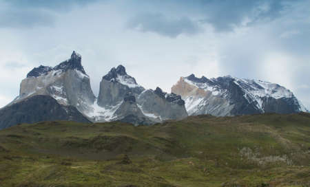 Patagonian landscape with mountains  Chile  Torres del Paine  Horizontal の写真素材