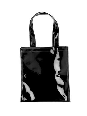 Female black plastic bag isolated on white  Verticalの写真素材