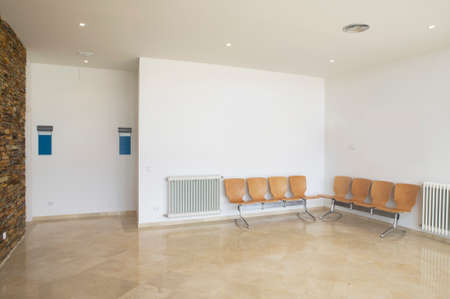 Waiting room area with empty seats  Horizontalのeditorial素材