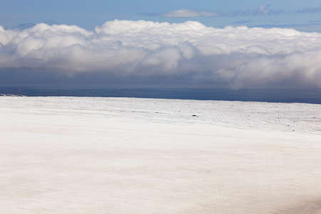 Iceland landscape with glacier and clouds  Southeast area の写真素材