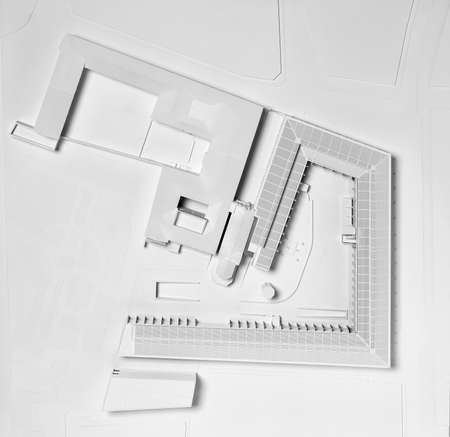 Modern building project mock-up in white tone  Horizontalの写真素材