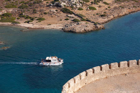 View from Spinalonga fortress in Crete near Elounda. Greece. Horizontalのeditorial素材
