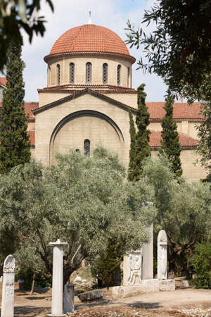 Keramikos. Ancient agora in Athens. Street of tombs. Greece. Vertical