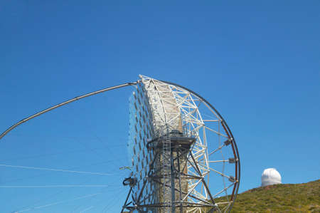 Telescopes in Roque de los Muchachos. La Palma. Spain. Horizontalの写真素材