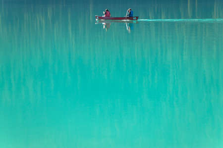 Canoeing at Emerald lake. British Columbia. Canada. Horizontalのeditorial素材