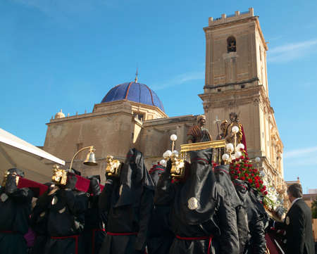 Easter procession in Elche, Alicante, Valencia. Spain. Horizontalのeditorial素材