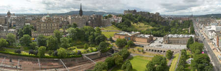 Panoramic view of Edinburgh city, Scotland, UK. Horizontal