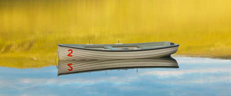 Scottish landscape with loch Leathan in Trotternish peninsula. Skye. Scotland. UKの写真素材